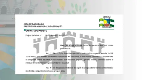 Câmara de Assunção aprova Projeto de Lei da Prefeitura Municipal