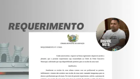 Vereador Dogival Mota apresenta Requerimentos na Sessão Ordinária da Câmara de Assunção