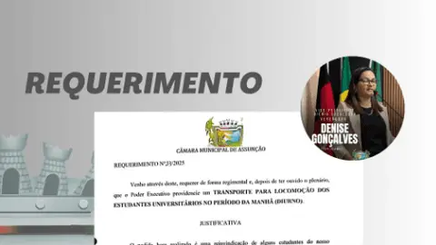 Vereadora Denise Gonçalves apresenta Requerimentos na Câmara de Assunção