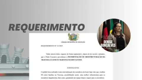 Vereadora Denise Gonçalves apresenta Requerimentos na Sessão Ordinária da Câmara de Assunção