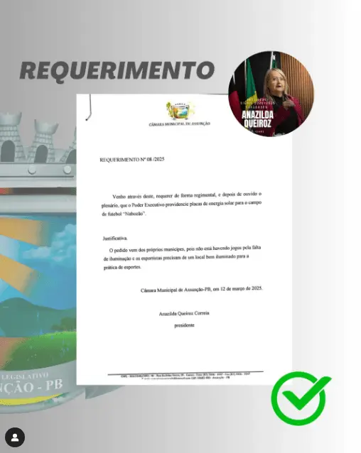 Câmara de Assunção Apresenta Requerimento N° 08/2025 na Sessão de 12 de Março