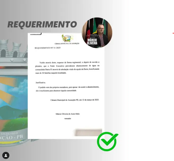 Câmara de Assunção: Novo Requerimento é Apresentado