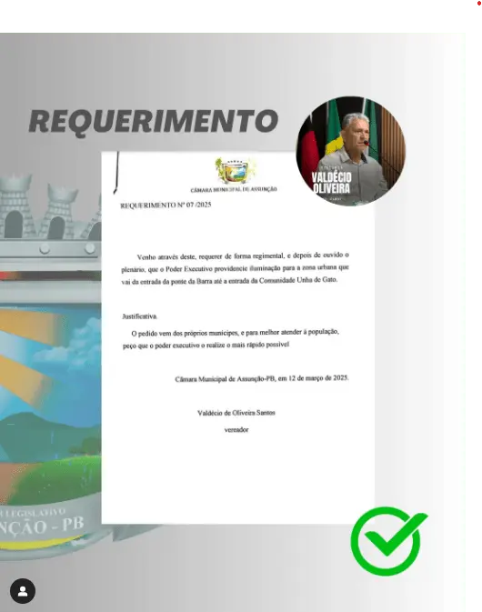 REQUERIMENTO N° 07/2025 apresentado na sessão do dia 12 de março de 2025.