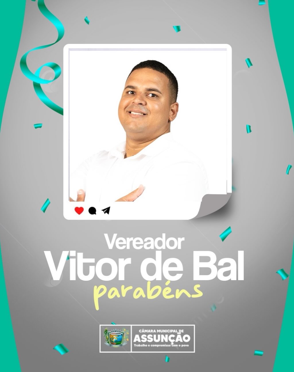 Vereador Vitor é homenageado com voto de congratulações em sessão